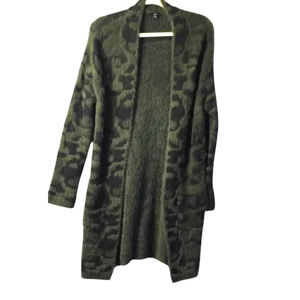 Cardigan by FATE size S green blk stretchy material